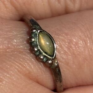 Vintage Silver Ring with Yellow Stone